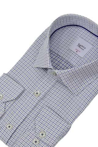 Erkek Puantiyeli Slim Fitt Uzun Kol Gömlek 2380 BGL-ST04375