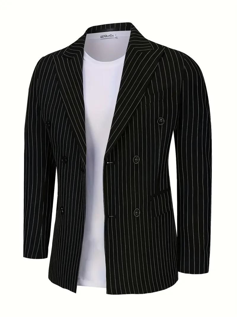 Erkek Kruvaze Silim Fitt Çizgili Takım Elbise BGL-ST04764