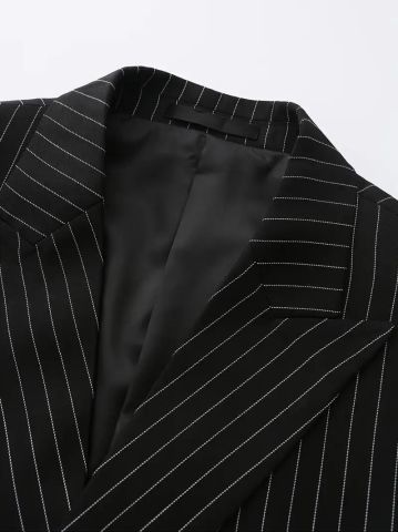 Erkek Kruvaze Silim Fitt Çizgili Takım Elbise BGL-ST04764