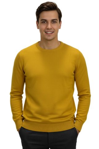 Erkek Spor Sıfır Yaka Regular Fit Kazak BGL-ST04953