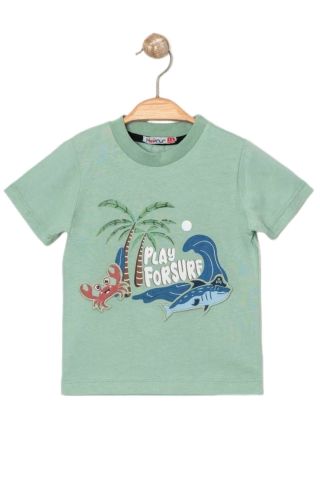 Erkek Çocuk Yengeç Balık Baskılı Tişört BGL-ST04457