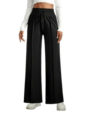 Kadın Siyah Bol Paçalı Çimalı Eşofman Altı BGL-ST04627