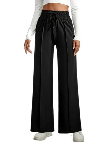 Kadın Siyah Bol Paçalı Çimalı Eşofman Altı BGL-ST04627