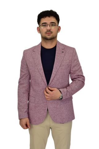 Erkek Bordo Tek Spor Ceket Çift Yırtmaçlı BGL-ST04464