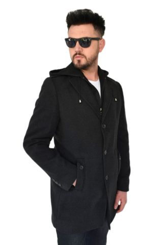 Erkek Kaşe Kapüşonlu Kaban 9150 BGL-ST01624