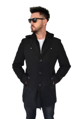 Erkek Kaşe Kapüşonlu Kaban 9150 BGL-ST01624