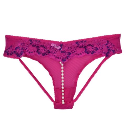 Kadın Ön Güpürlü Boncuklu Lastikli  Fantazi Külot 7023 BGL-ST04366