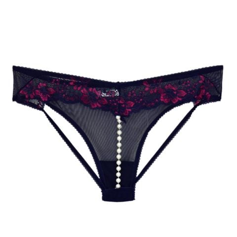 Kadın Ön Güpürlü Boncuklu Lastikli  Fantazi Külot 7023 BGL-ST04366