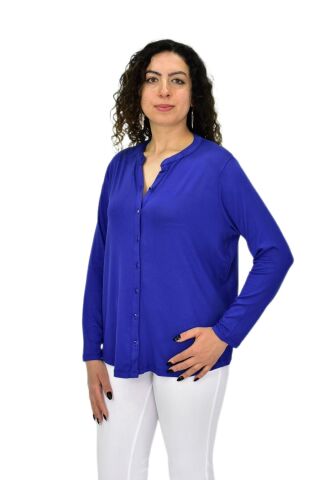 Kadın Uzun Kol Düğmeli Bluz BGL-ST04680