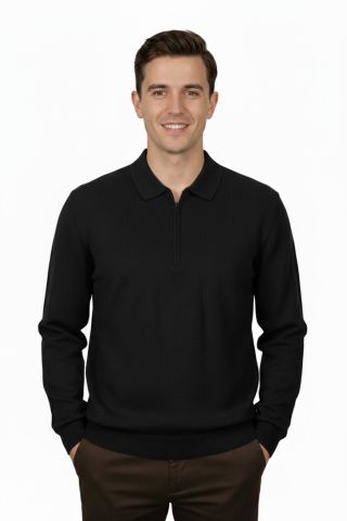 Erkek Regular Fit Polo Yaka Petek Triko Kazak BGL-ST04825