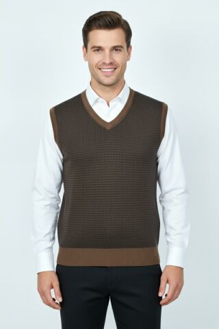 Erkek V Yaka Süveter  Çelik Örgü Regular Kalıp BGL-ST04840