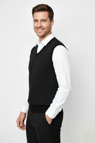 Erkek V Yaka Süveter  Çelik Örgü Regular Kalıp BGL-ST04840