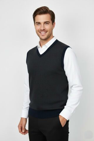 Erkek V Yaka Süveter  Çelik Örgü Regular Kalıp BGL-ST04840