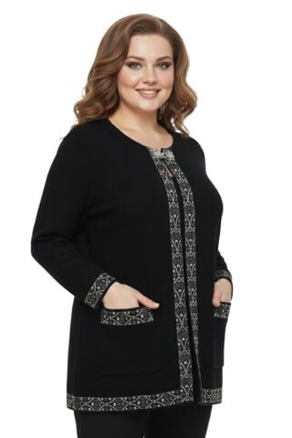 Kadın Anne Triko Kilim Desen Hırka BGL-ST05066