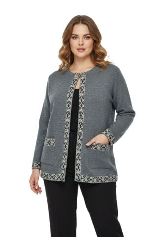 Kadın Anne Triko Kilim Desen Hırka BGL-ST05066