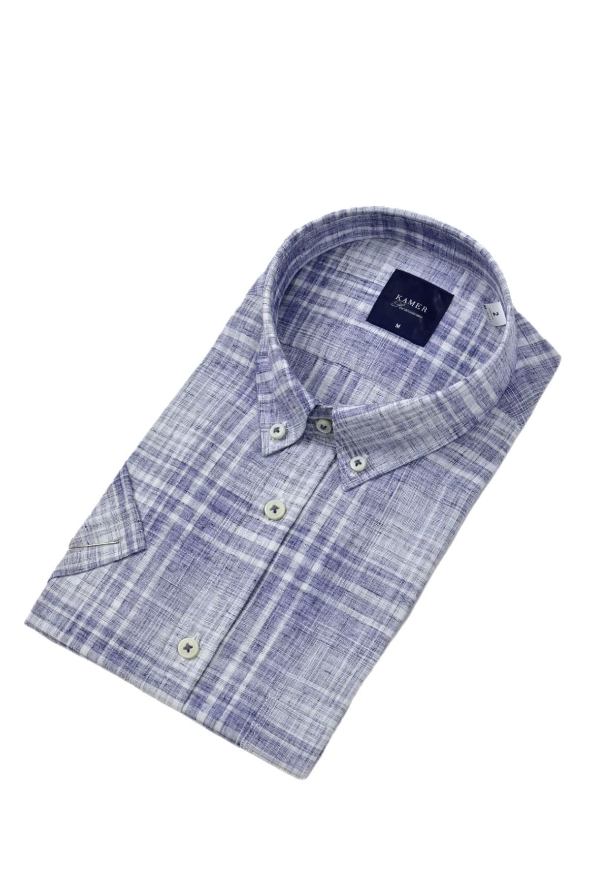 Erkek Klasik Ekose Kısa Kol Gömlek 9345 BGL-ST04583