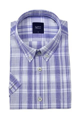 Erkek Klasik Ekose Kısa Kol Gömlek 9458 BGL-ST04579