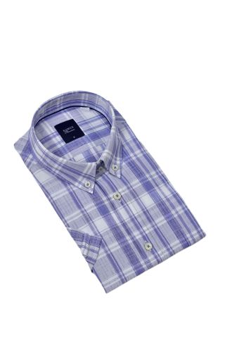 Erkek Klasik Ekose Kısa Kol Gömlek 9458 BGL-ST04579