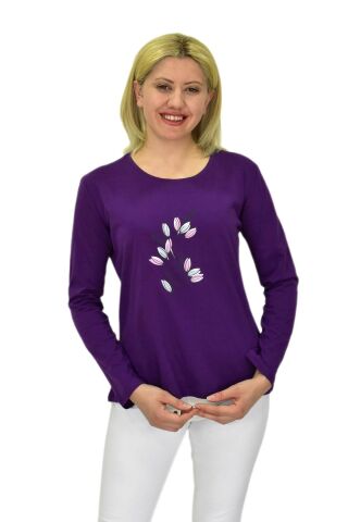 Kadın Uzun Kol Penye Tişört BGL-ST03689