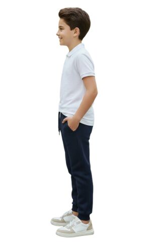 Lacivert Renk 3 İplik Manşetli Kız Erkek Çocuk Eşofman Alt BGL-ST05046