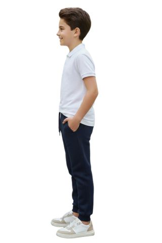 Lacivert Renk 3 İplik Manşetli Kız Erkek Çocuk Eşofman Alt BGL-ST05046