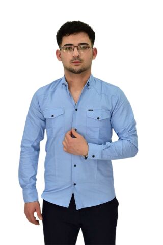 Erkek Spor Likralı Gömlek BGL-ST04343