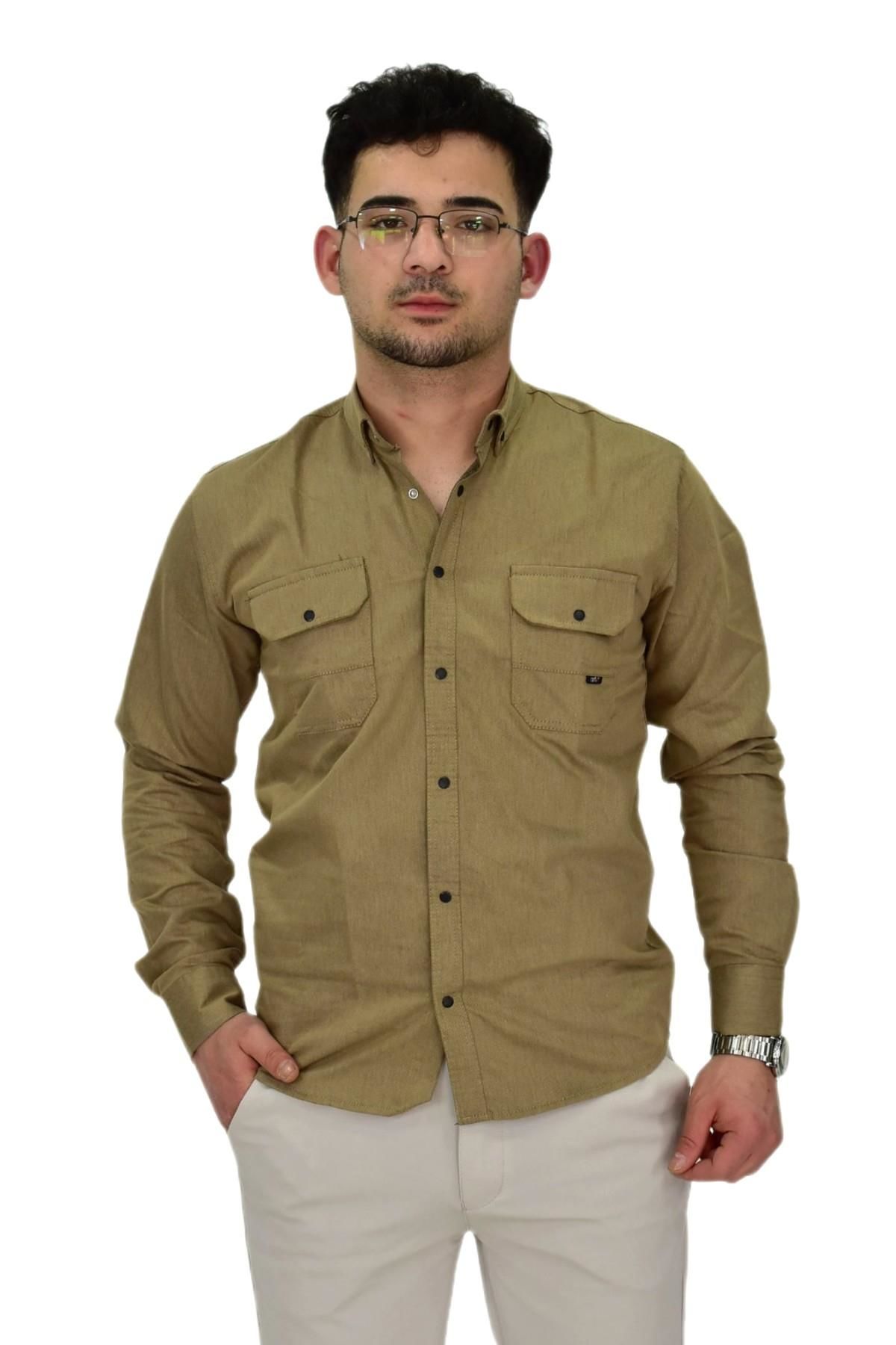 Erkek Spor Likralı Gömlek BGL-ST04343