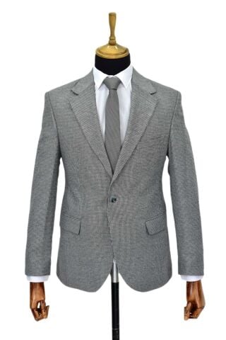 Erkek Gri Tek Spor Ceket Çift Yırtmaçlı BGL-ST03981