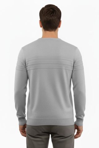 Erkek Sıfır Yaka Kazak Çelik Örgü Klasik Kalıp 5247C BGL-ST04858