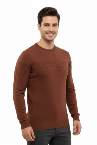 Erkek Sıfır Yaka Kazak Çelik Örgü Klasik Kalıp 5247C BGL-ST04858