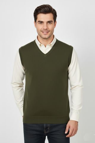 Erkek V Yaka Süveter  Çelik Örgü Regular Kalıp BGL-ST04839