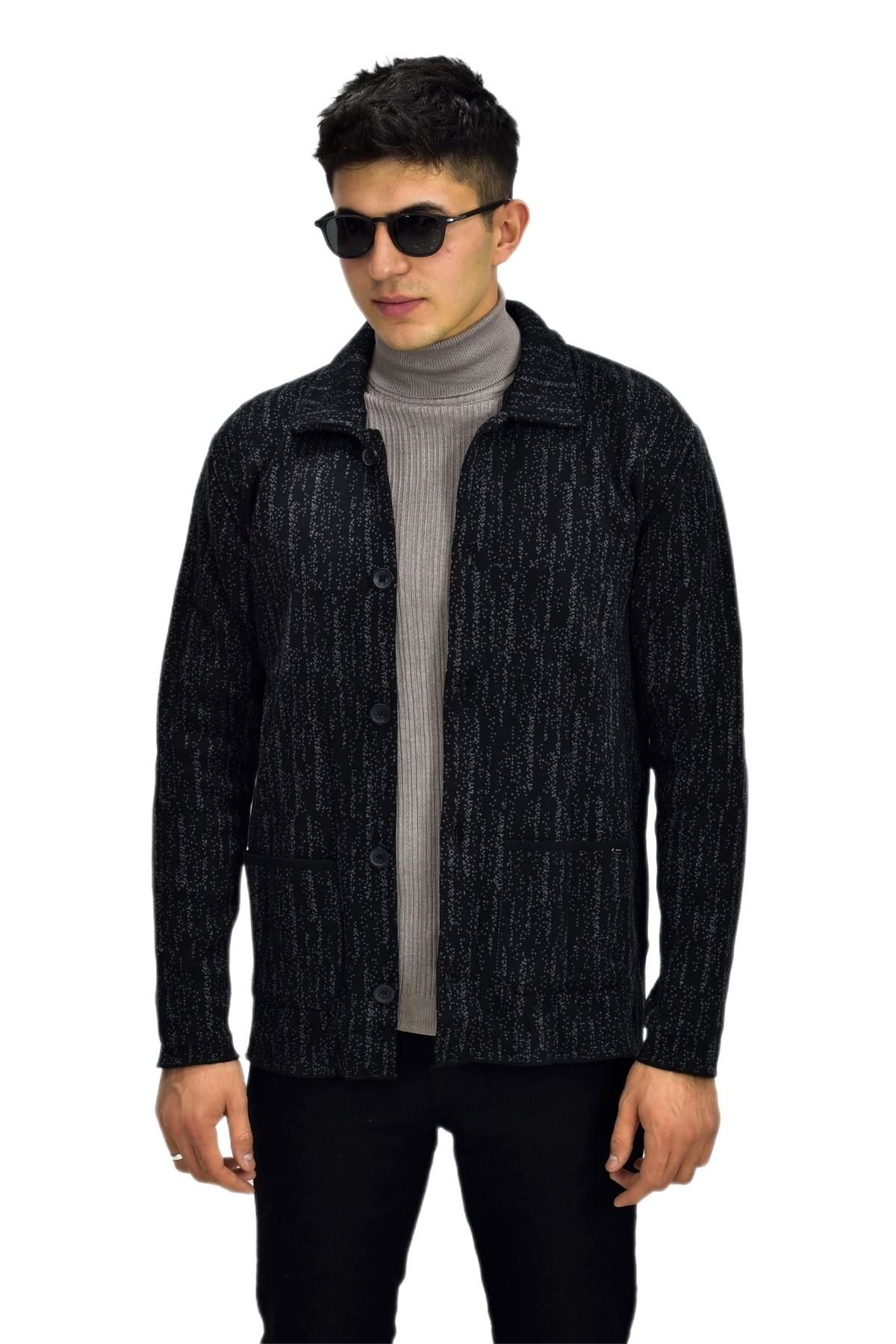 Erkek Spor Düğmeli Hırka R6420 BGL-ST03172