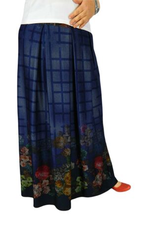 Kadın Lacivert Pileli Uzun Etek SZ16K272