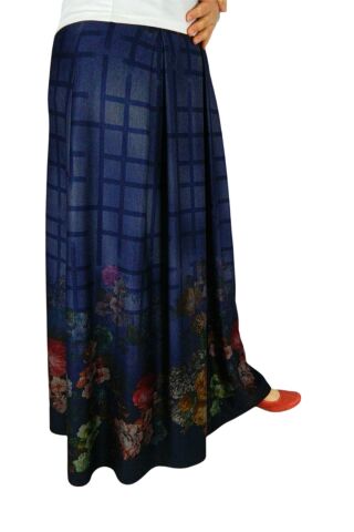 Kadın Lacivert Pileli Uzun Etek SZ16K272