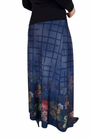 Kadın Lacivert Pileli Uzun Etek SZ16K272