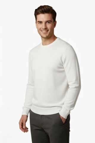 Erkek Sıfır Yaka Kazak Çelik Örgü Klasik Kalıp 4241C BGL-ST04857