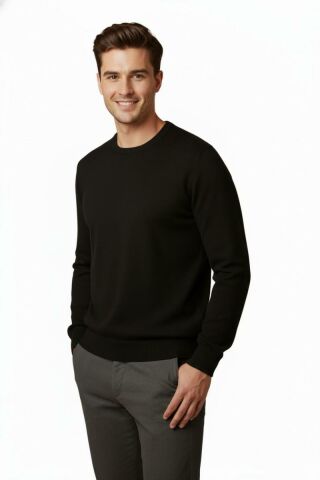 Erkek Sıfır Yaka Kazak Çelik Örgü Klasik Kalıp 4241C BGL-ST04857