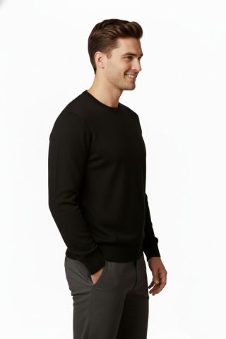 Erkek Sıfır Yaka Kazak Çelik Örgü Klasik Kalıp 4241C BGL-ST04857