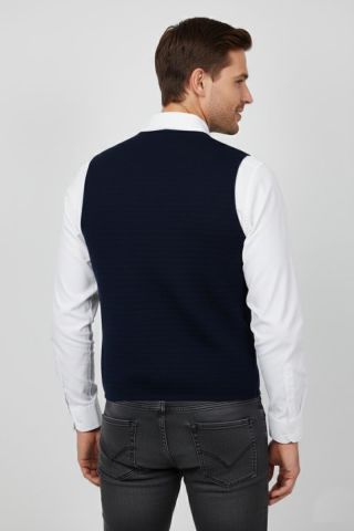 Erkek Spor Düğmeli Yelek Çelik Örgü Regular Kalıp BGL-ST04837