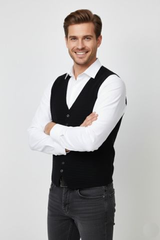 Erkek Spor Düğmeli Yelek Çelik Örgü Regular Kalıp BGL-ST04837