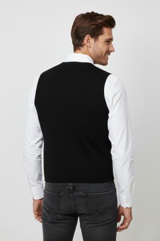 Erkek Spor Düğmeli Yelek Çelik Örgü Regular Kalıp BGL-ST04837