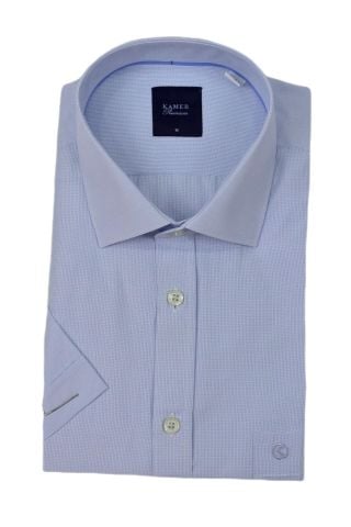 Erkek Klasik Kuşgözü Desen Kısa Kol Gömlek 9404 BGL-ST04573