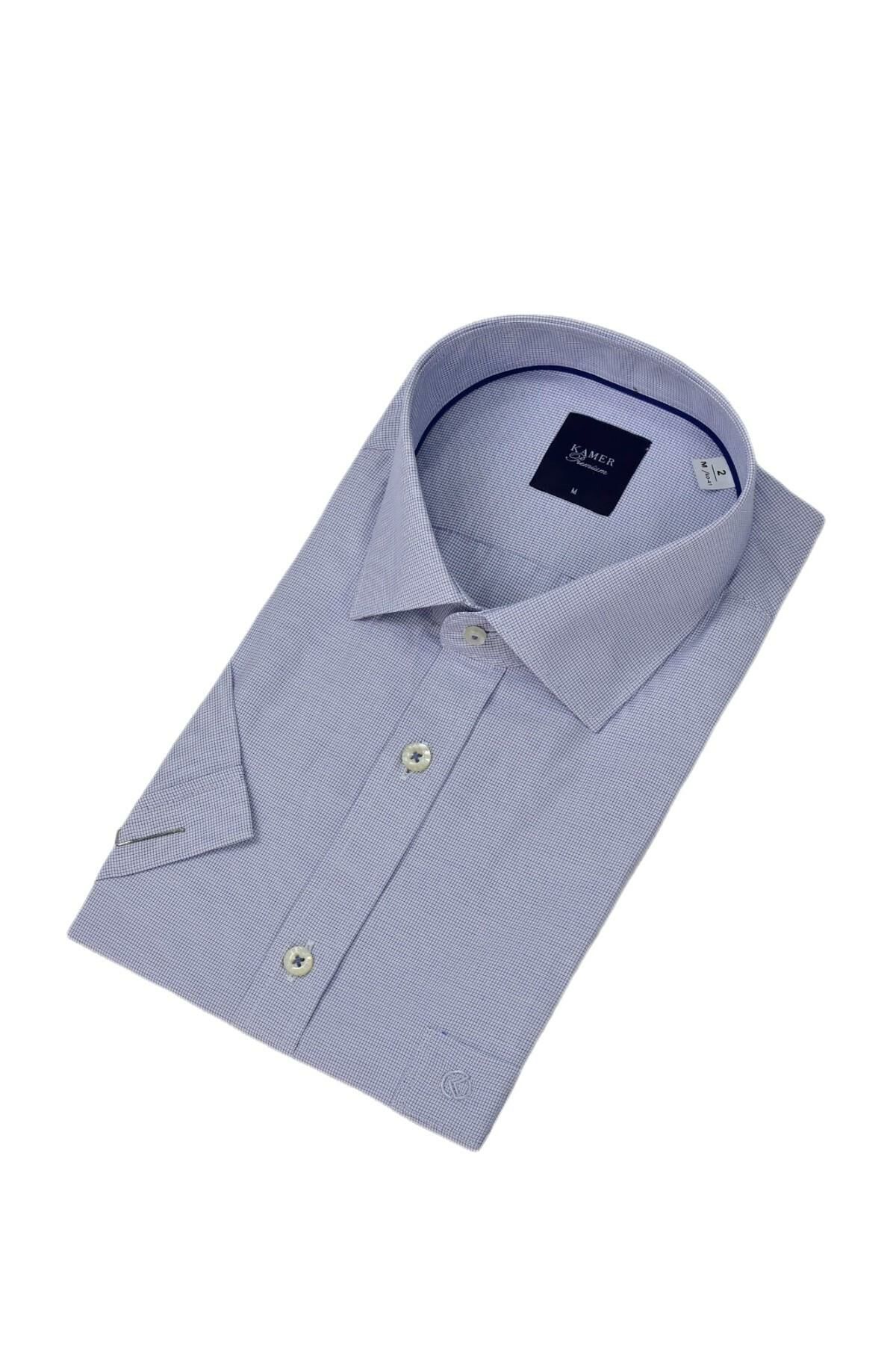 Erkek Klasik Kuşgözü Desen Kısa Kol Gömlek 9404 BGL-ST04573