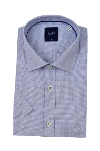 Erkek Klasik Kuşgözü Desen Kısa Kol Gömlek 9404 BGL-ST04573