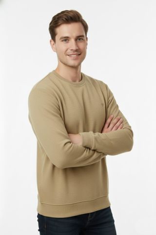 Erkek Büyük Beden Sıfır Yaka Selanik Sweatshirt BGL-ST04927