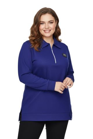 Kadın Polo Yakalı Önü Fermuarlı Bluz BGL-ST05088