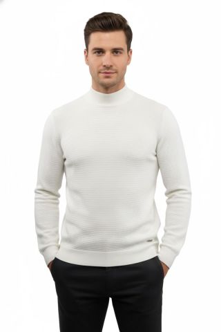 Erkek Yarım Balıkçı Kazak Triko Klasik Kalıp 5240B BGL-ST04856