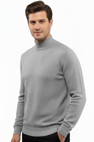 Erkek Yarım Balıkçı Kazak Triko Klasik Kalıp 5240B BGL-ST04856