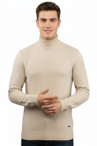 Erkek Yarım Balıkçı Kazak Triko Klasik Kalıp 5240B BGL-ST04856