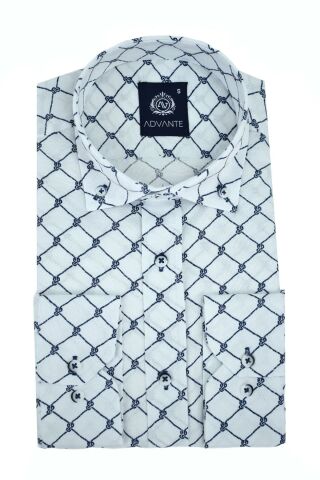 Erkek Silim Fitt Çizgi Kareli Uzun Kol Gömlek BGL-ST02981